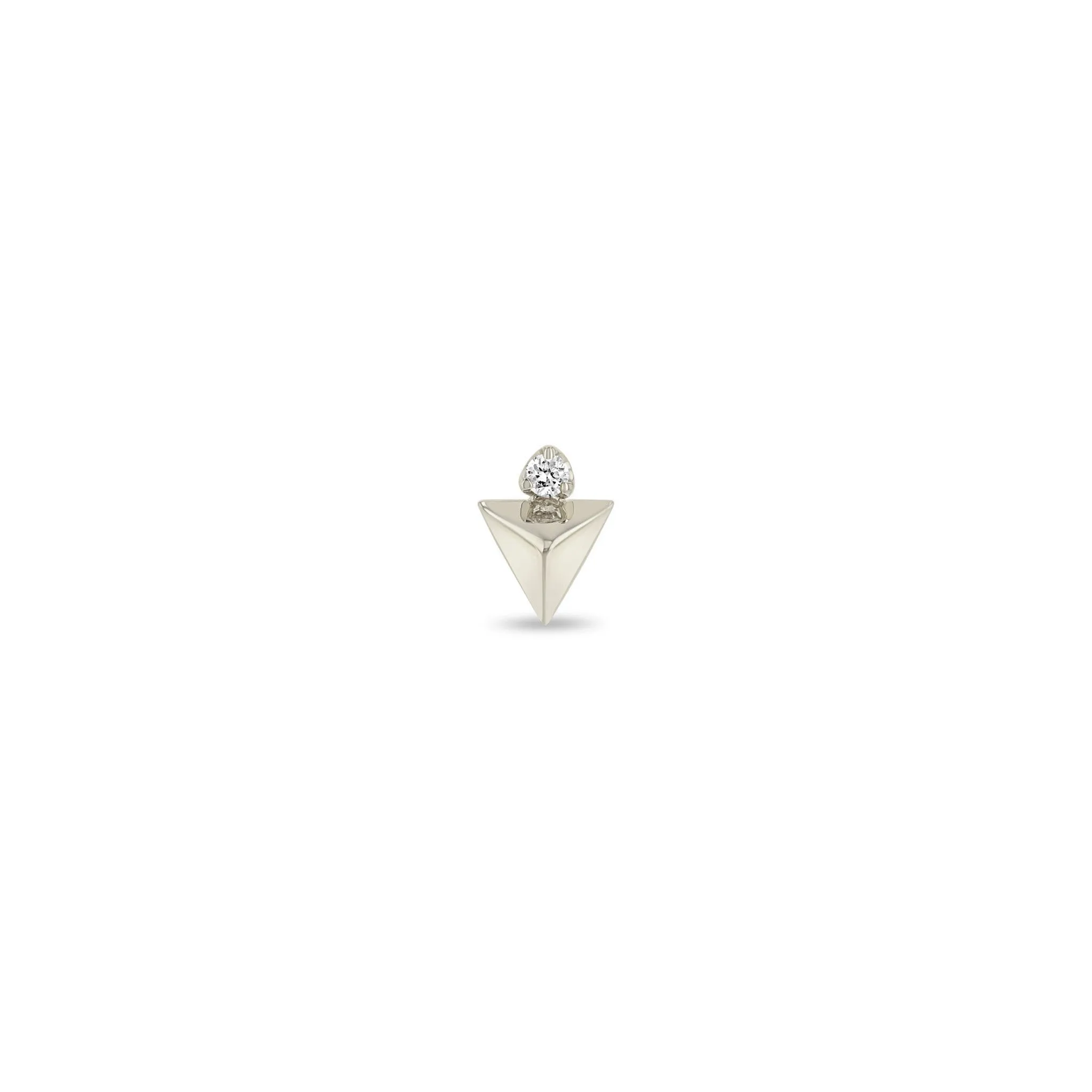 14k Diamond & Triangle Pyramid Studs