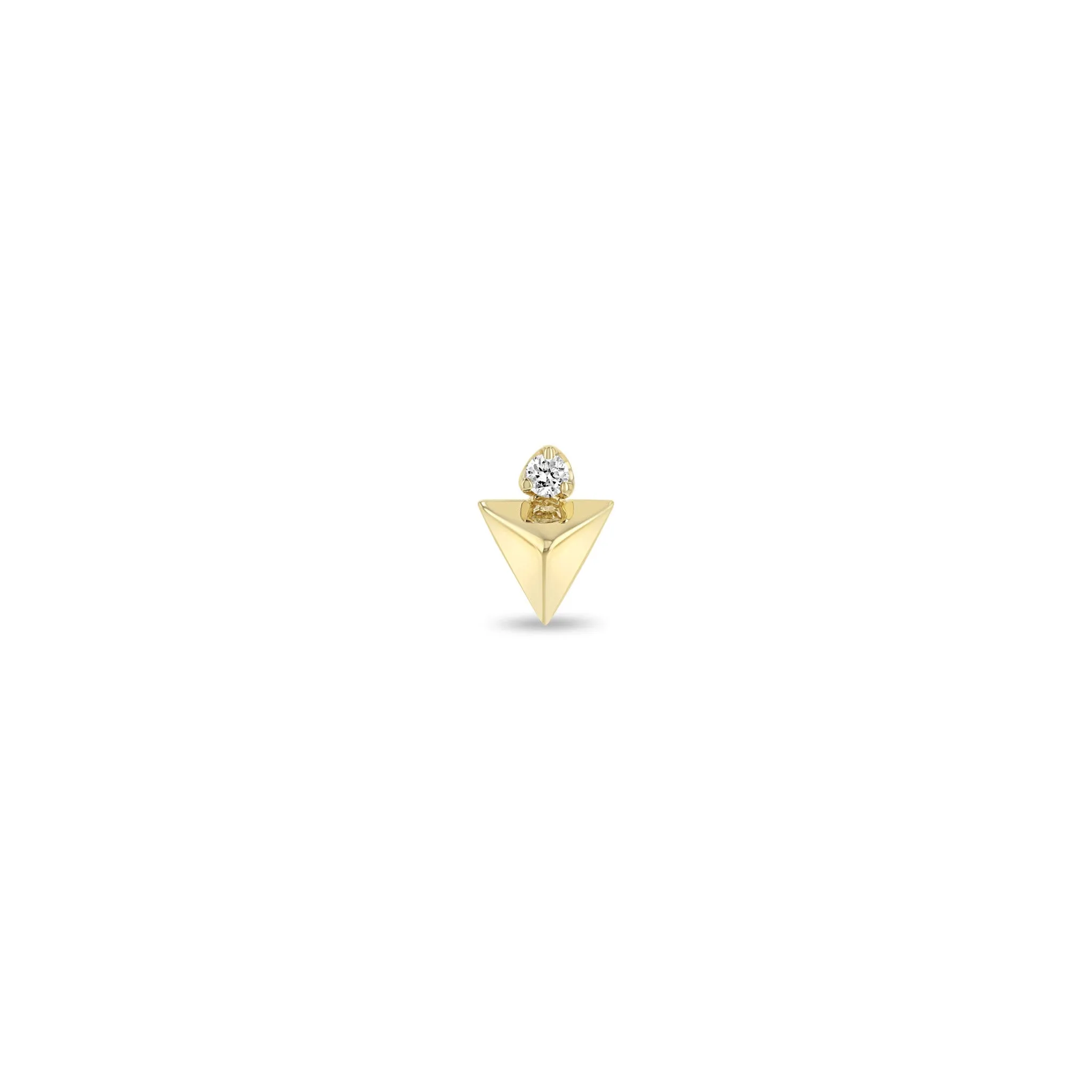 14k Diamond & Triangle Pyramid Studs