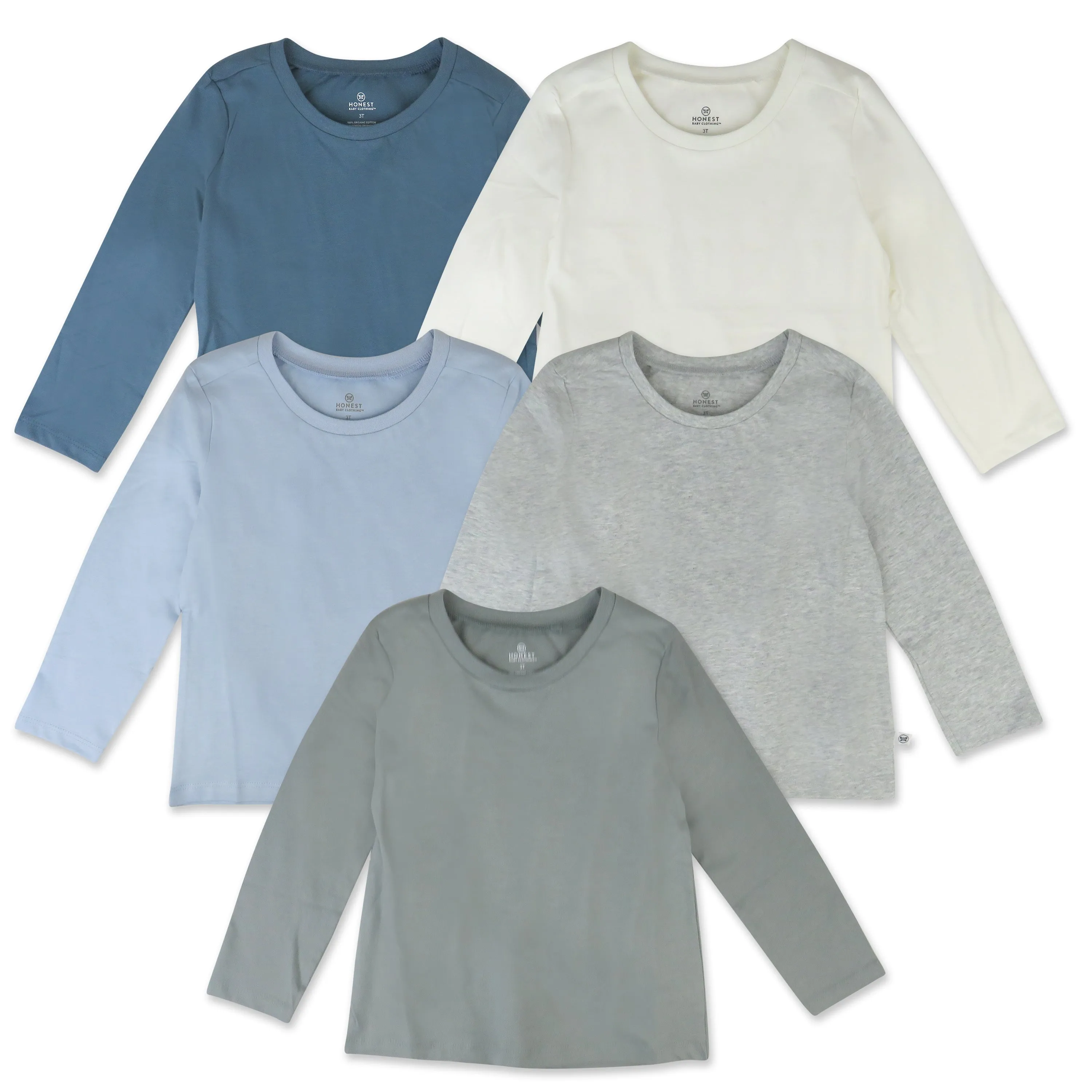 5-Pack Organic Cotton Long Sleeve T-Shirts