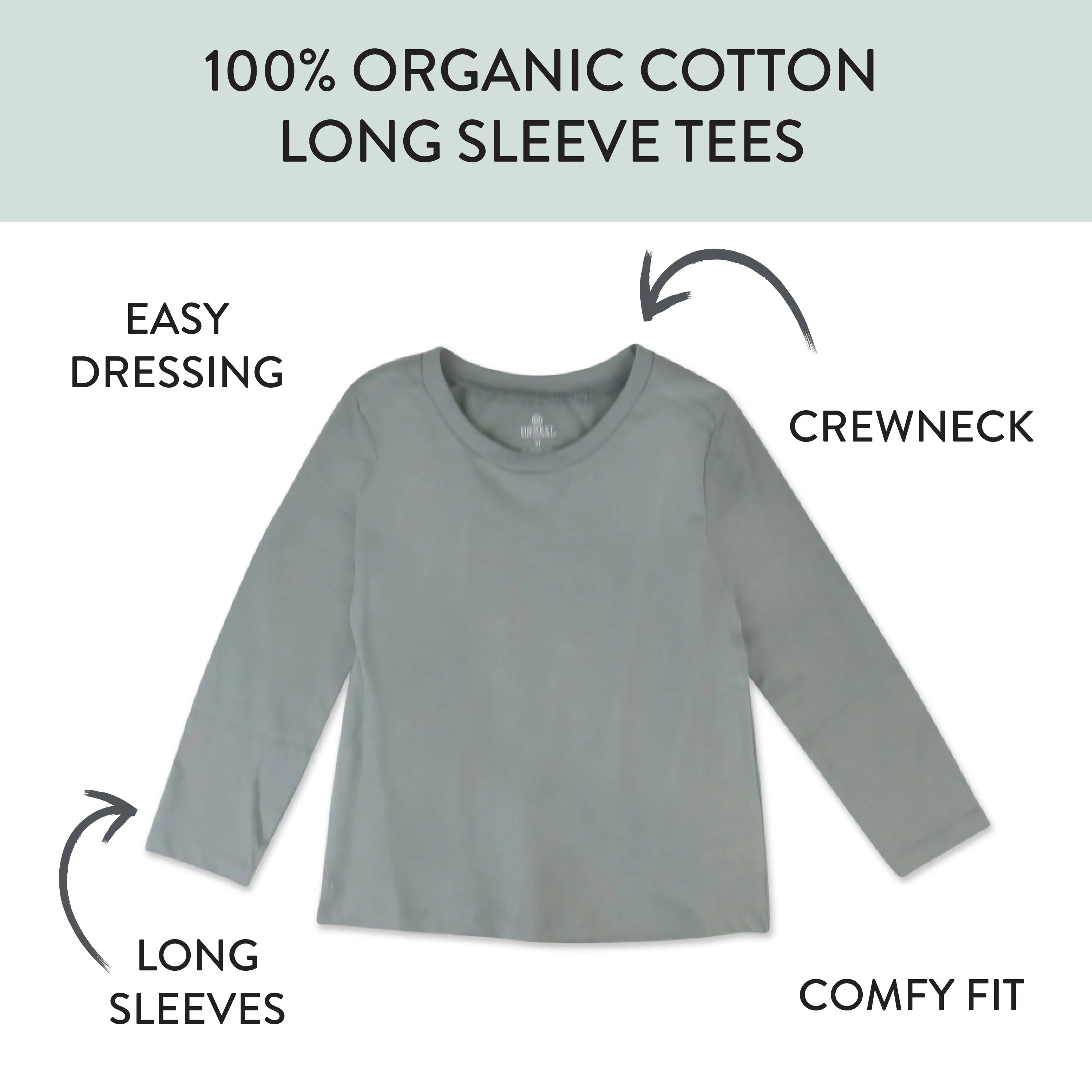 5-Pack Organic Cotton Long Sleeve T-Shirts