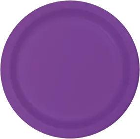 8" Lunch Purple Paper Plates - 24 Count