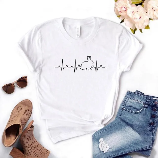 Adorable Bunny Heartbeat T-Shirt