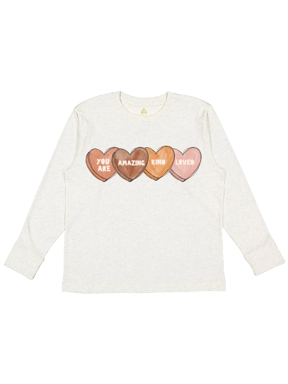 Affirmations Conversation Hearts Kids Valentine's Day Sweatshirt