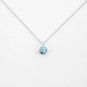 Alice Necklace 5mm Montana Sapphire, 14k White Gold (One of a kind)