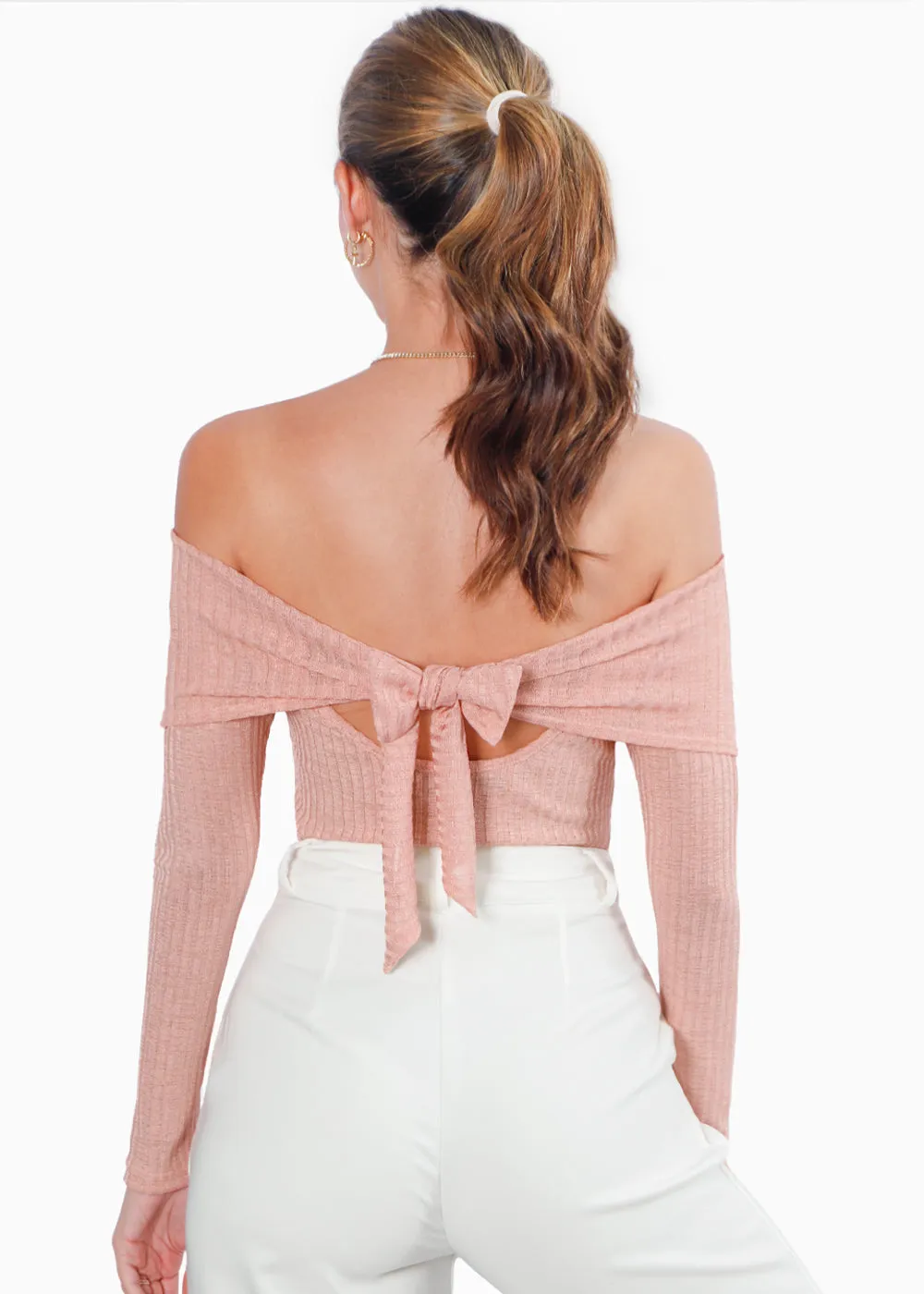 Blusa manga larga con escote off shoulder - TULIA