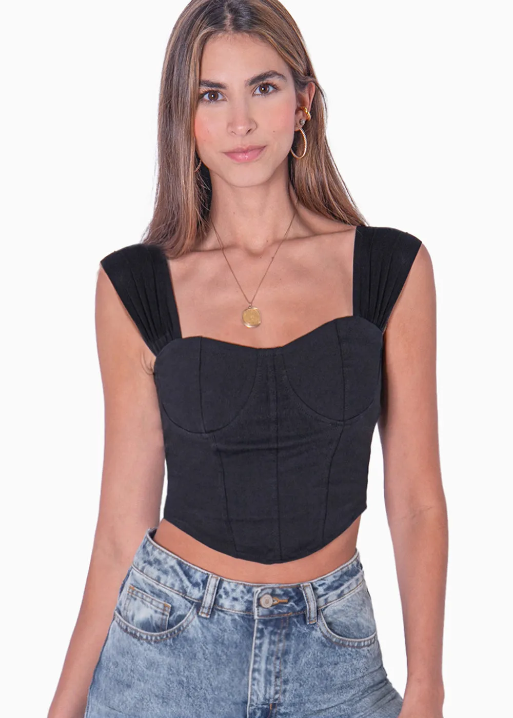 Blusa tipo corset sin mangas - MAEBELLE