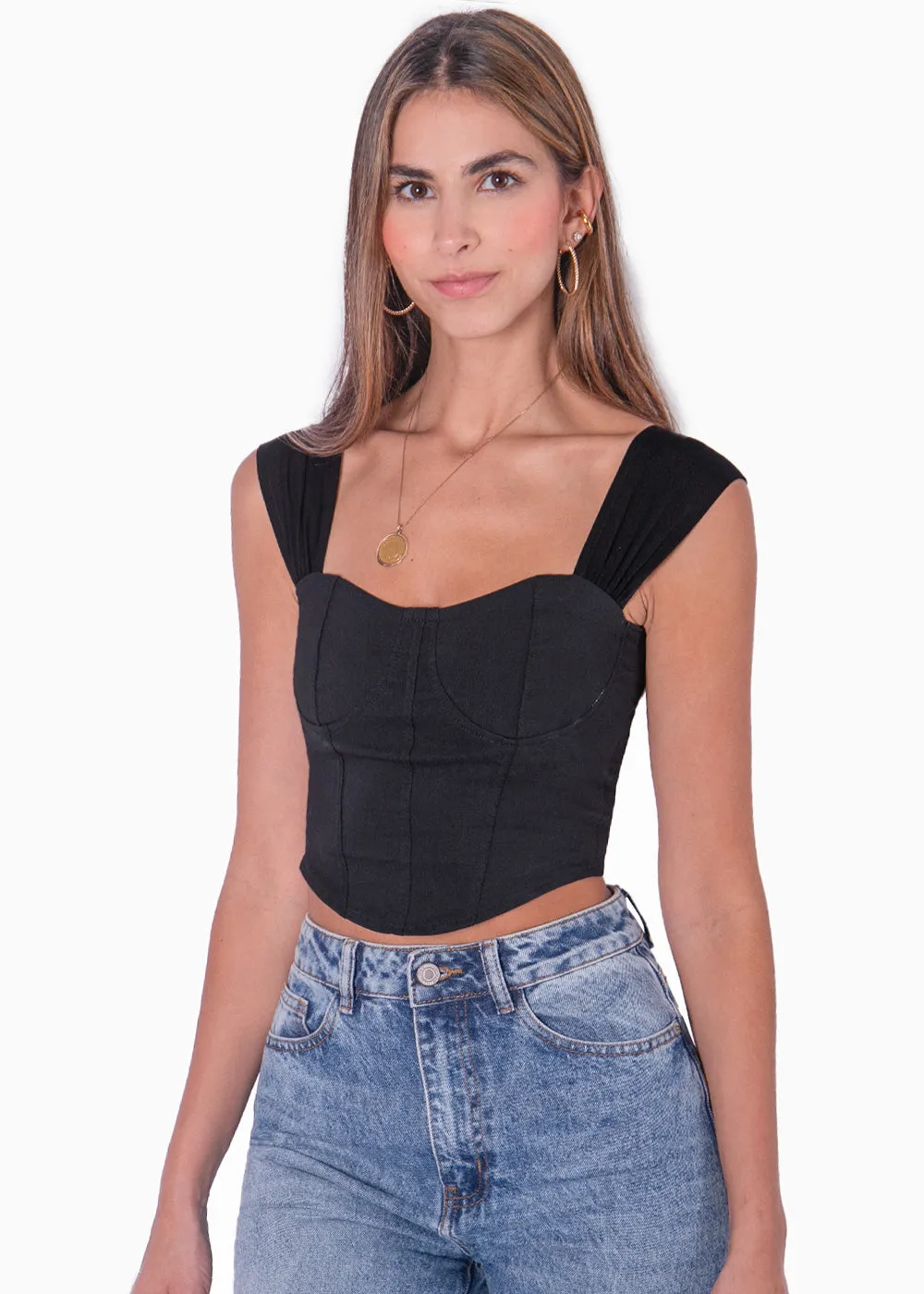 Blusa tipo corset sin mangas - MAEBELLE