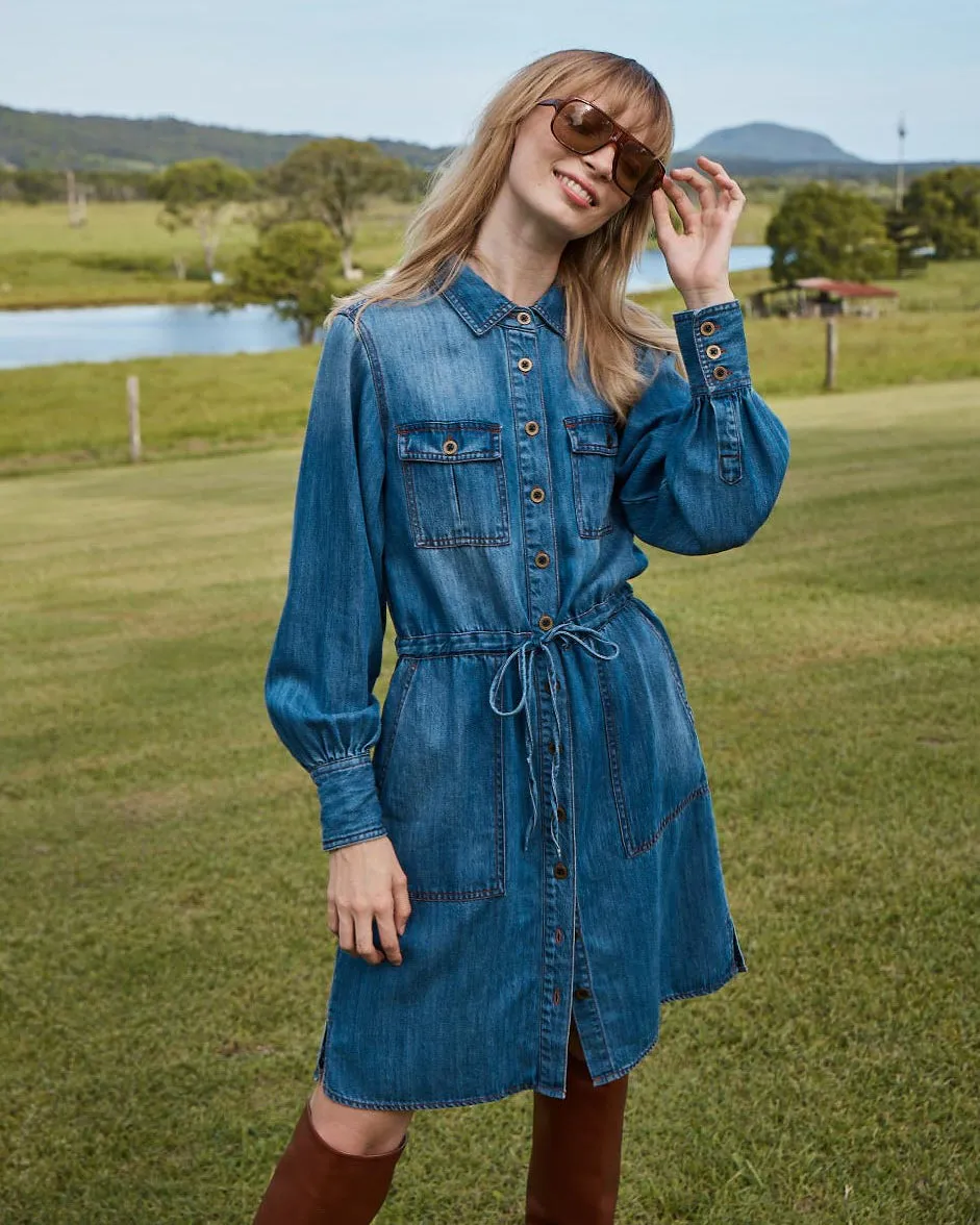 Brando Dress - Washed Denim