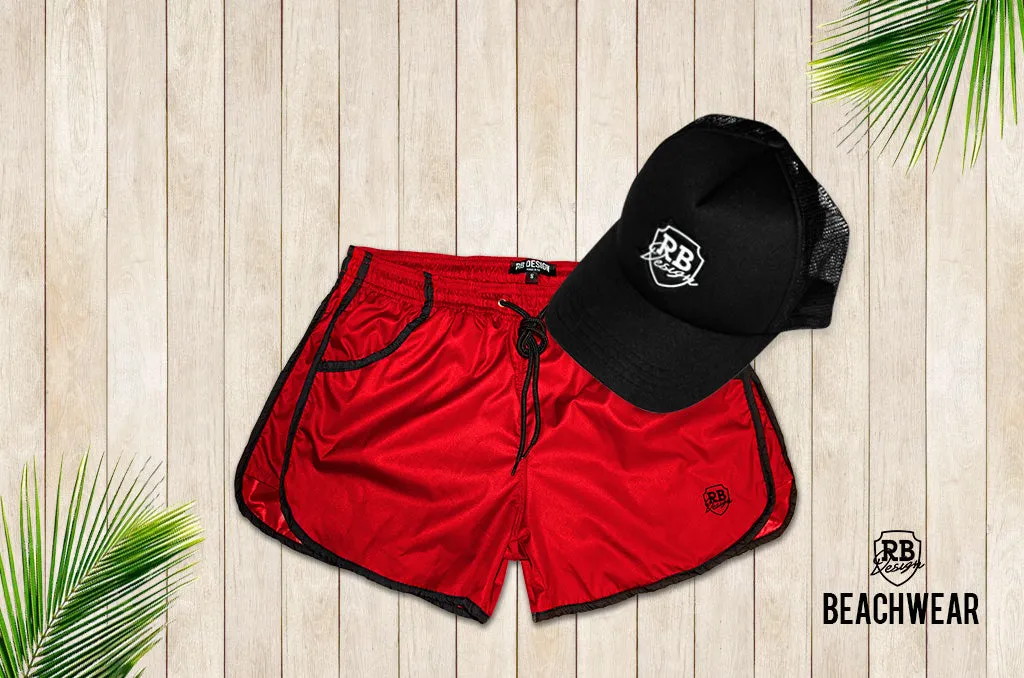 Bundle RED Mens Swimming Shorts   Black Hat BW02BHW