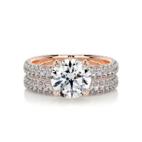 Charlotte Diamond Bridal Set -14K Rose Gold