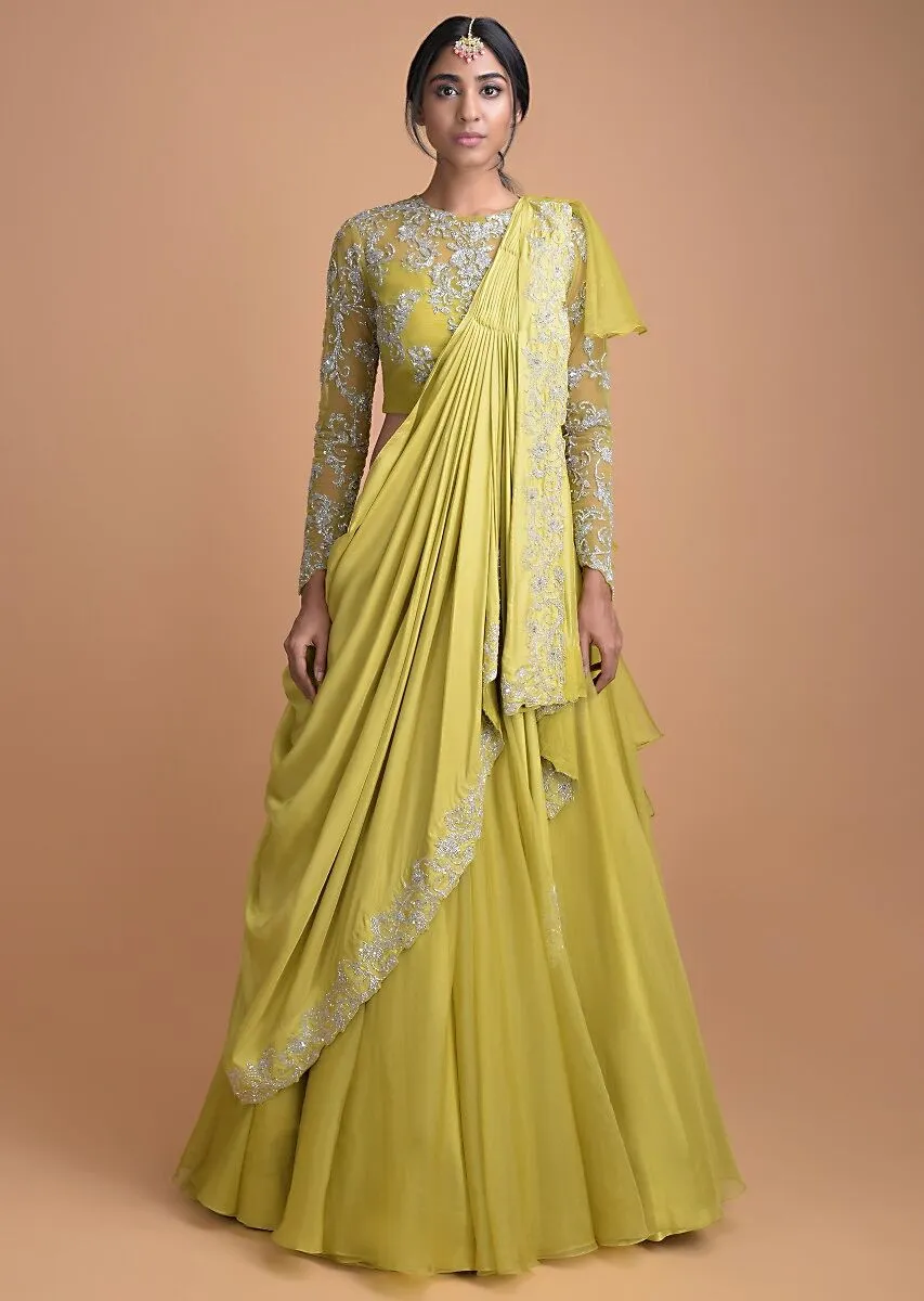 Chartreuse Green Lehenga