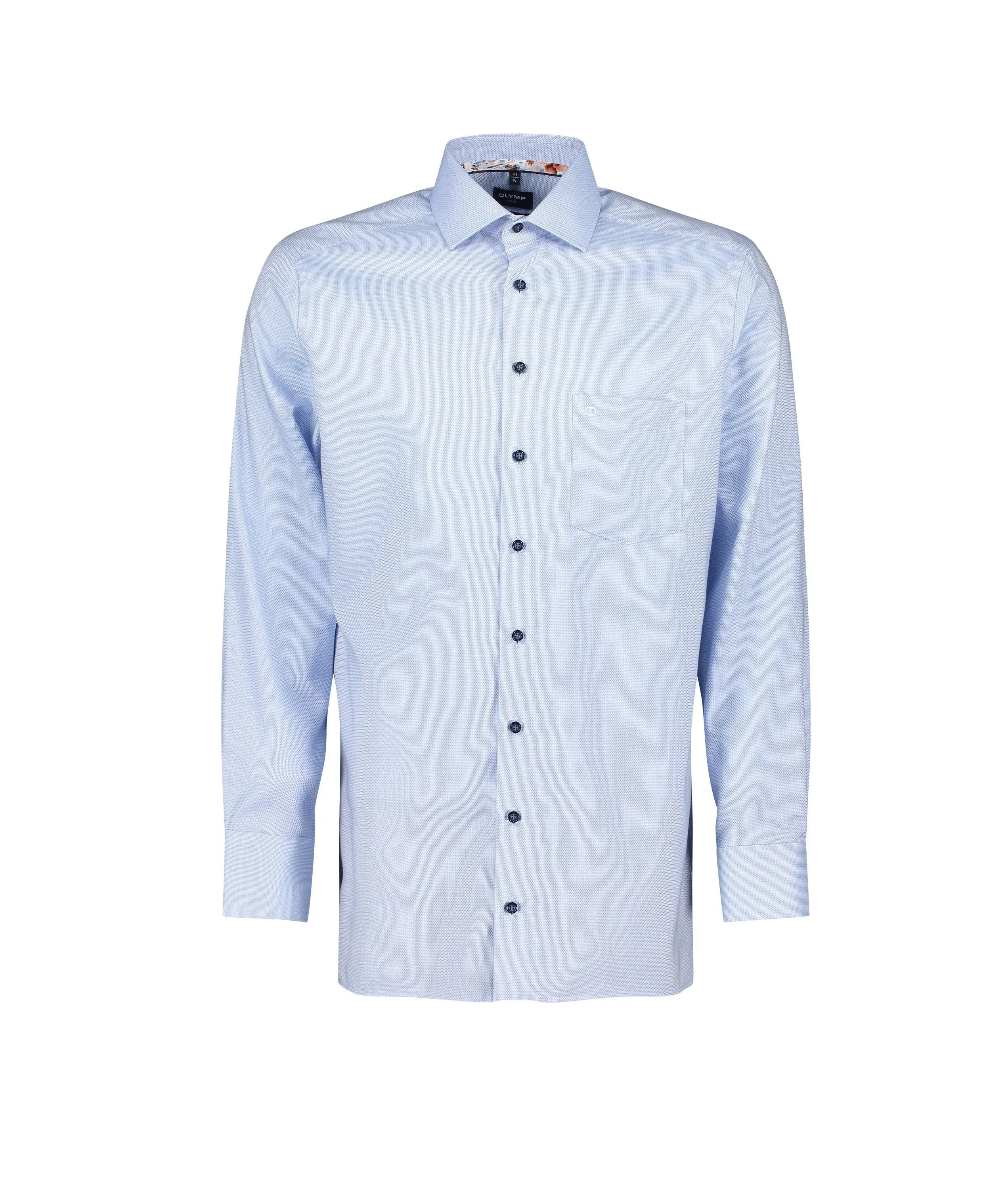 Contrast Buttons Modern Fit Shirt - Blue