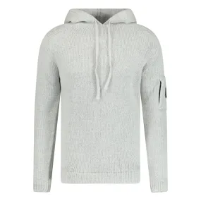 CP COMPANY KNIT HOODIE GREY