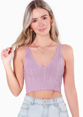 Crop top tejido de tiras con escote en v - ANGELIQUE