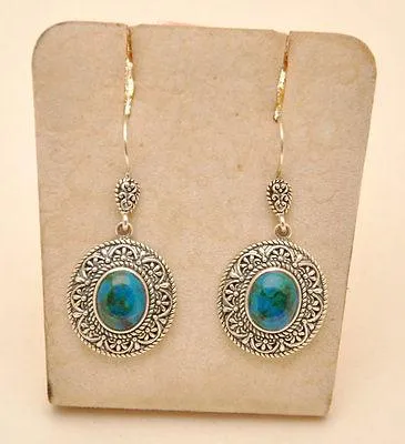 Eilat Stone Set Pendant & Earrings in 925 Sterling Silver #1