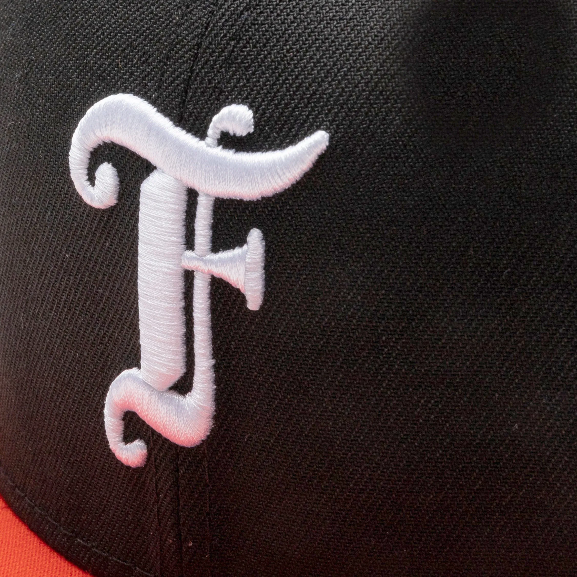 Feature x New Era Old English F Snapback Hat w/ Pin - Black/Orange