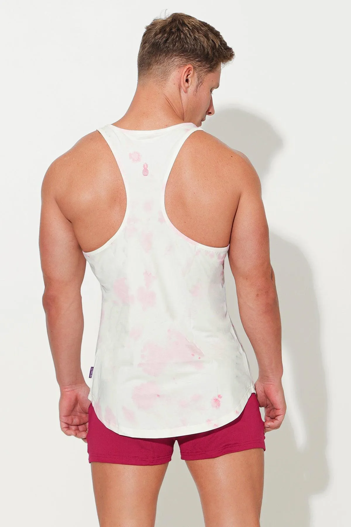 Feel-Me Scoop Bottom Tank - Pink Tie Dye