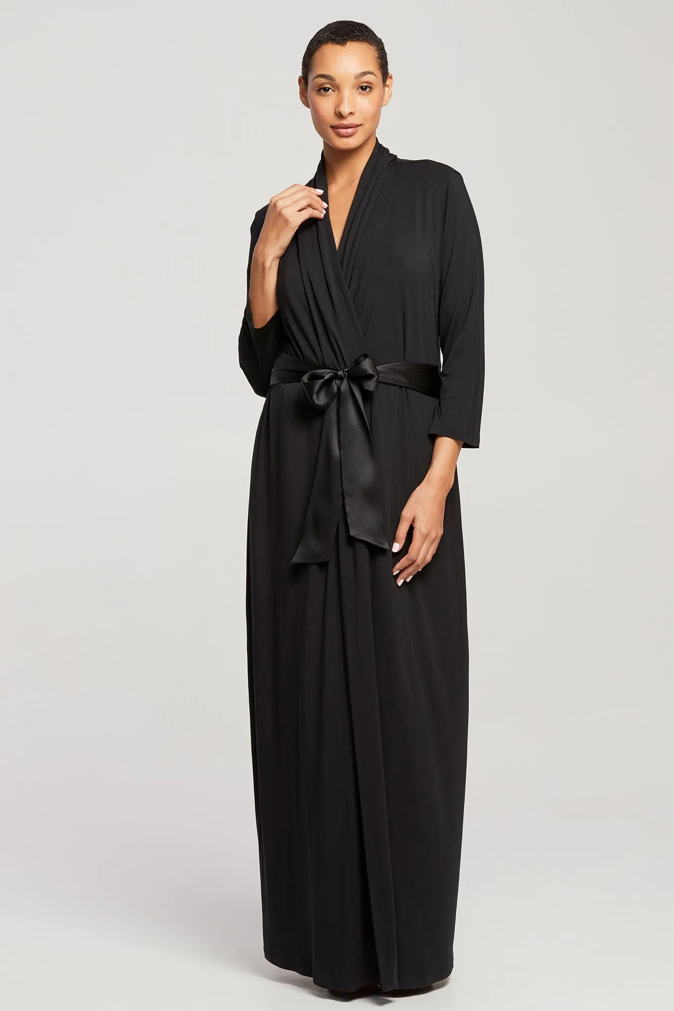 Fleurt Long Robe - Black, Navy