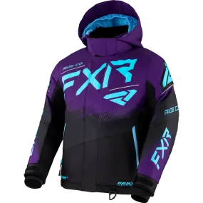 FXR Youth Boost Jacket Black/Purple/Sky Blue