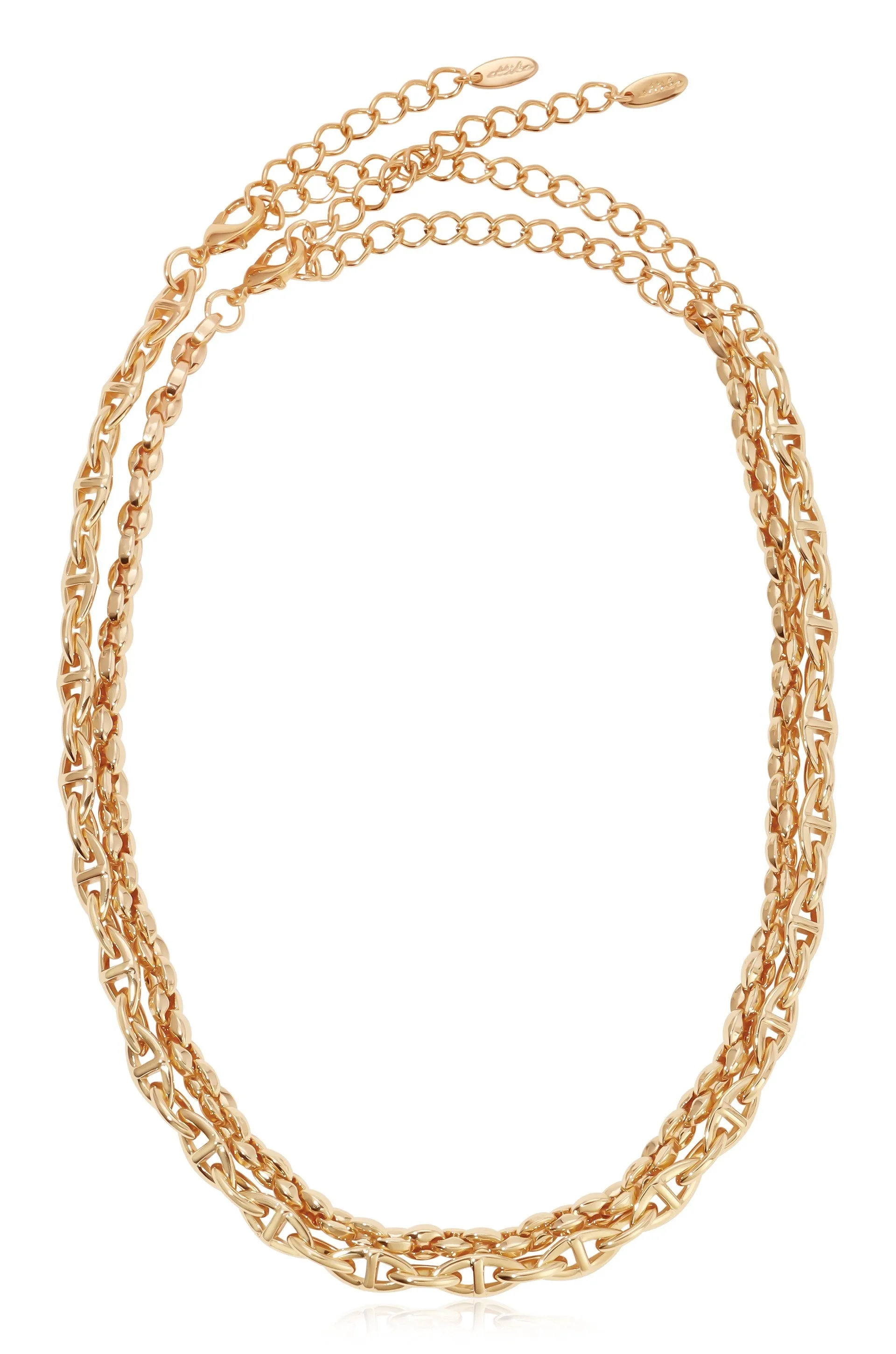 Golden Rays Linked Chain Necklace Set