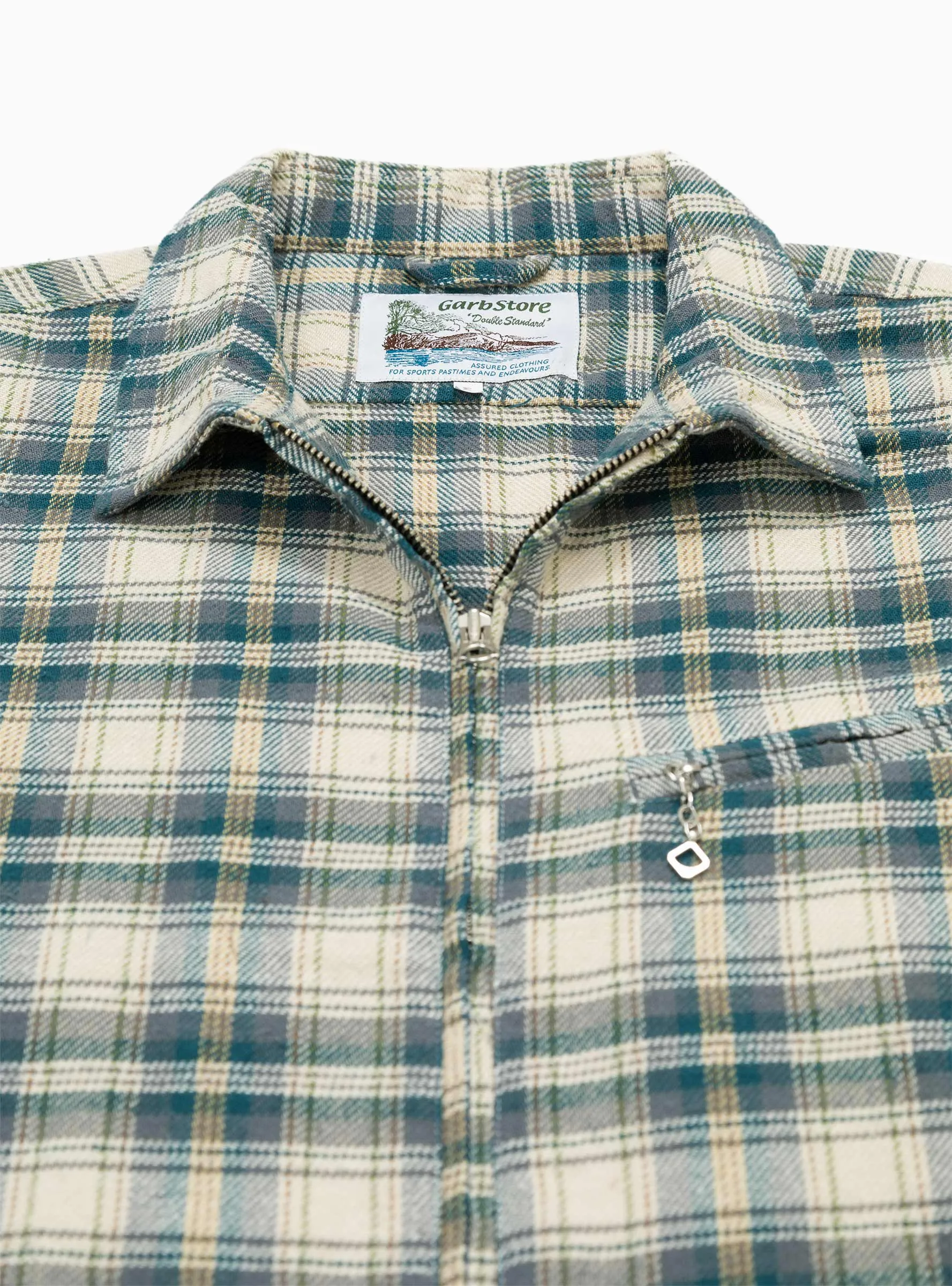 Grande Zip Shirt Ecru Check