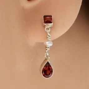 Gwendolyn Goodheart Silver Garnet Earrings