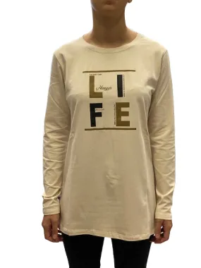 Hangar93 Women's long sleeve T-shirt with Z6764D BUR01 butter print