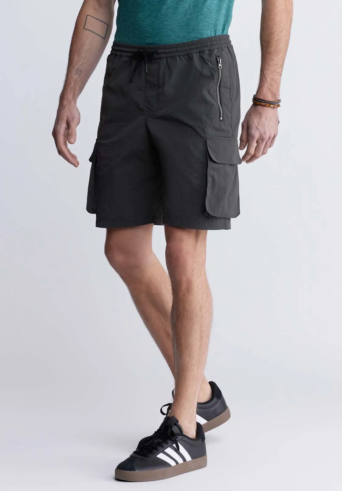 Hult Men’s Drawstring Cargo Shorts in Charcoal - BM24342