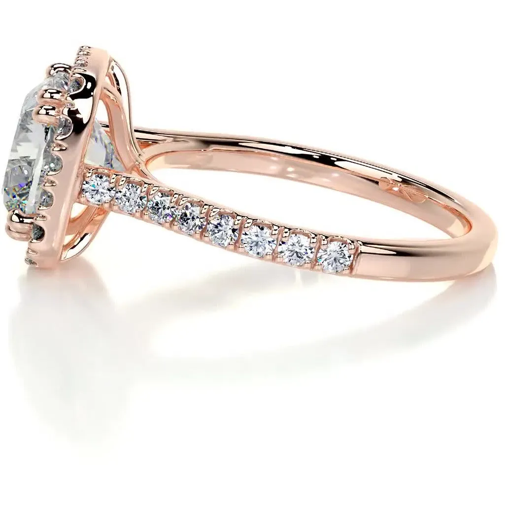 Jacqueline Moissanite & Diamonds Ring -14K Rose Gold