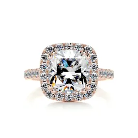 Jacqueline Moissanite & Diamonds Ring -14K Rose Gold