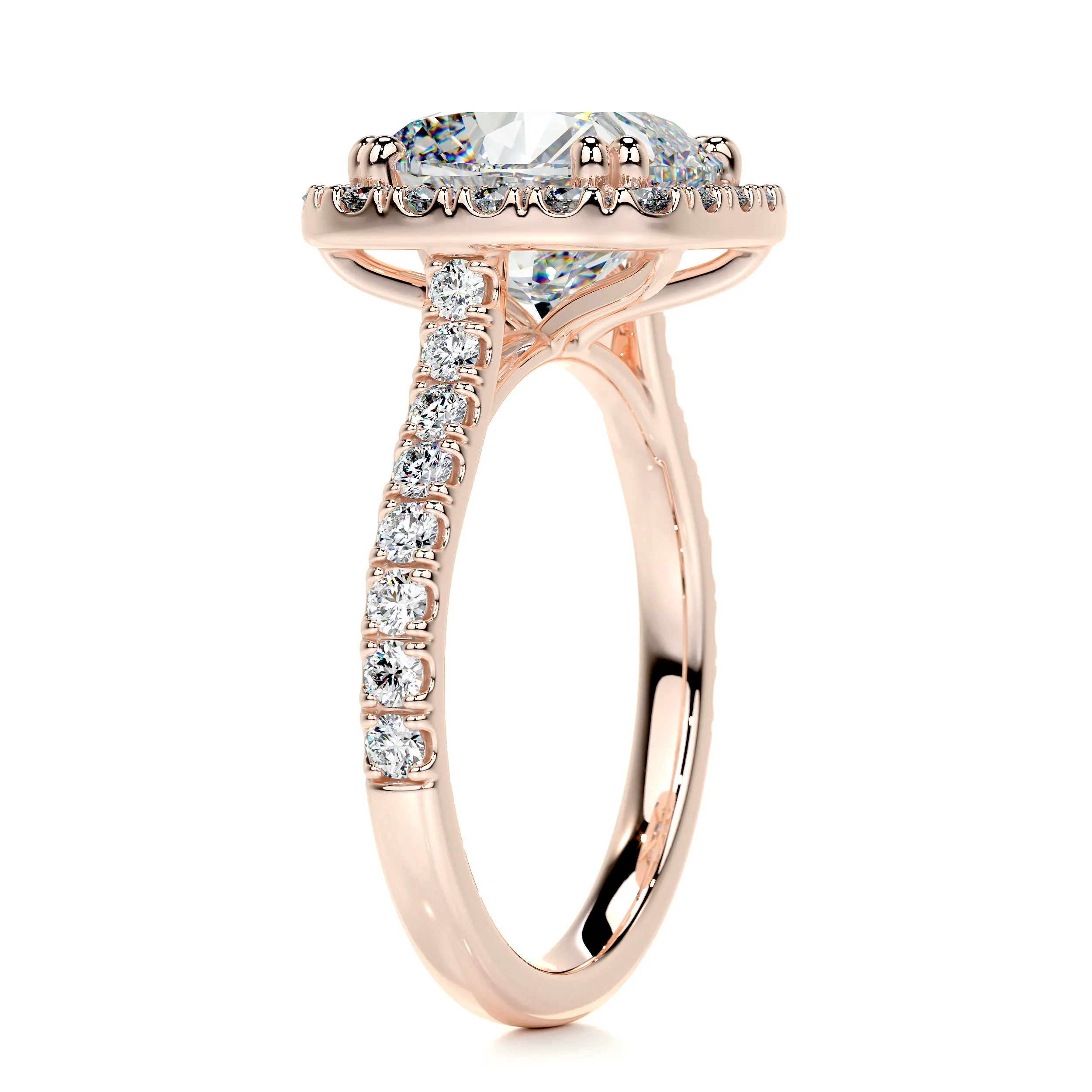 Jacqueline Moissanite & Diamonds Ring -14K Rose Gold