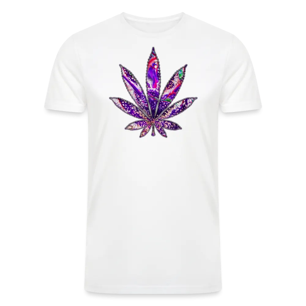 Kaleidoscope Purple Leaf: Organic Tri-Blend Multicolor Cannabis Tee