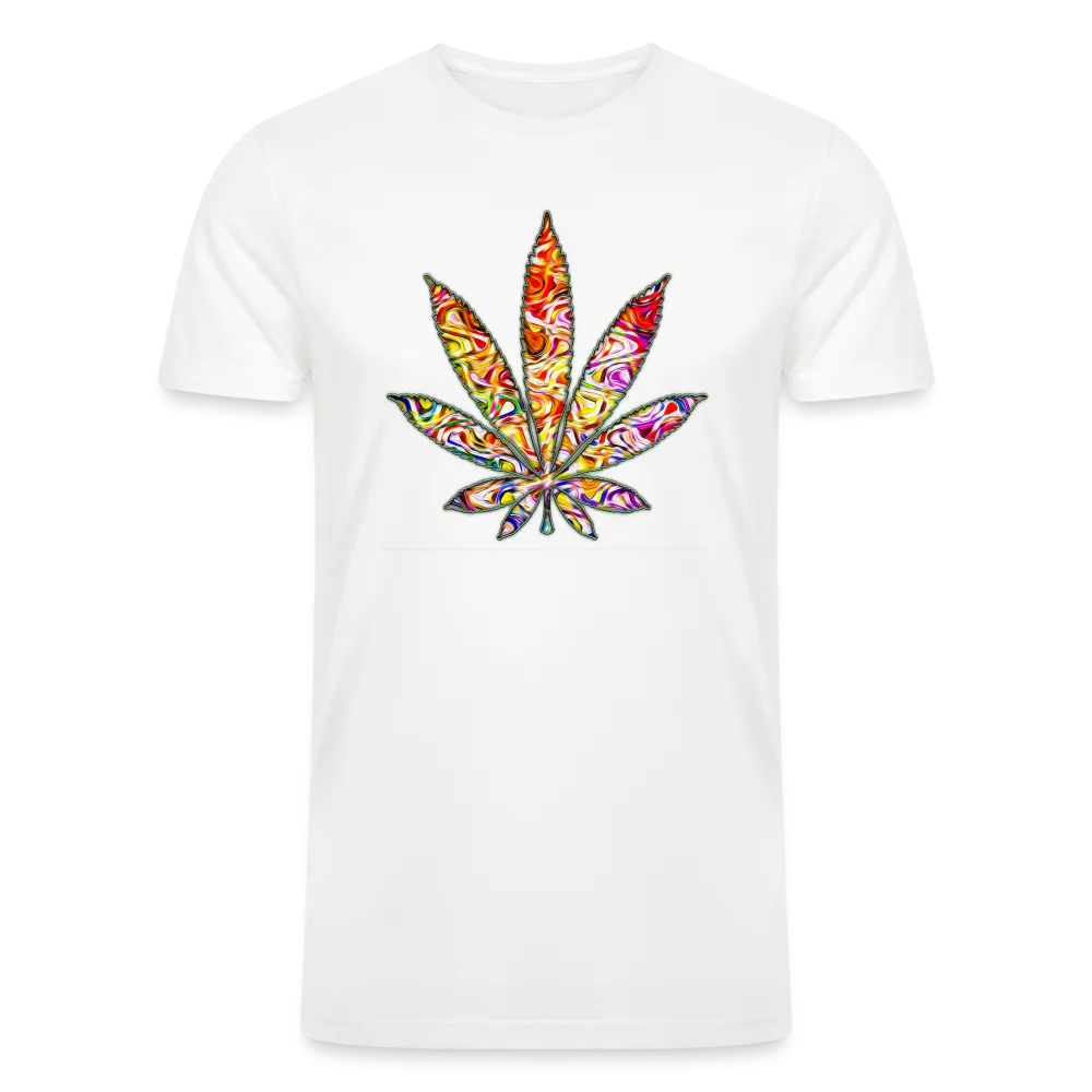 Kaleidoscope Red Leaf: Organic Tri-Blend Multicolor Cannabis Tee