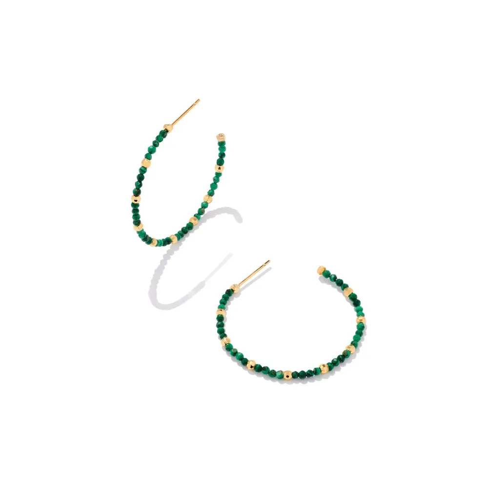 Kendra Scott Britt Thin Gold Beaded Hoop Earrings