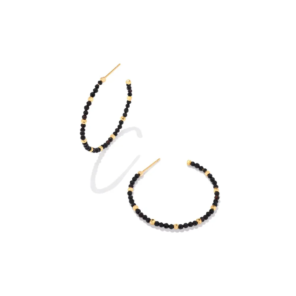 Kendra Scott Britt Thin Gold Beaded Hoop Earrings