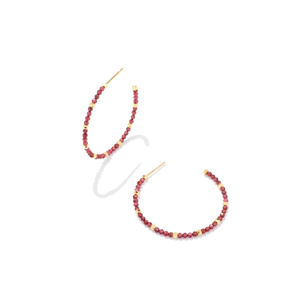 Kendra Scott Britt Thin Gold Beaded Hoop Earrings