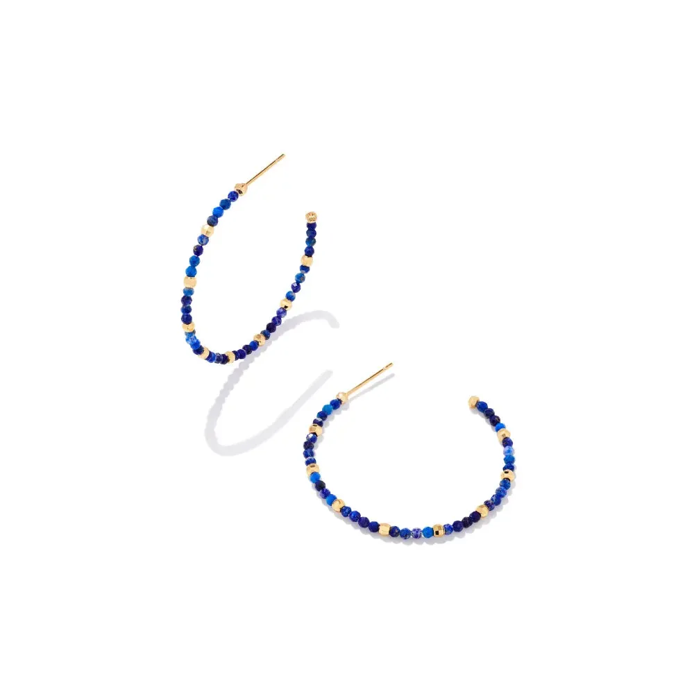 Kendra Scott Britt Thin Gold Beaded Hoop Earrings