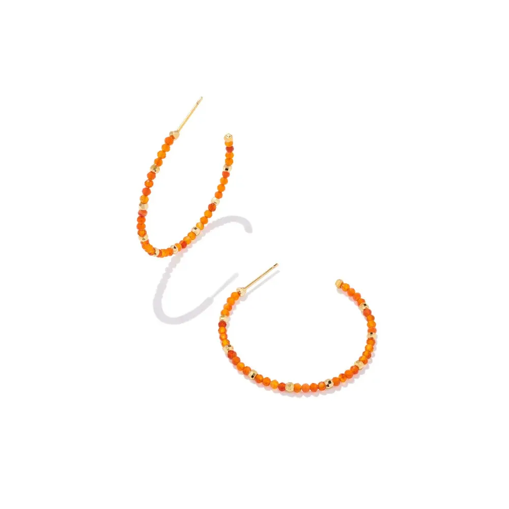 Kendra Scott Britt Thin Gold Beaded Hoop Earrings