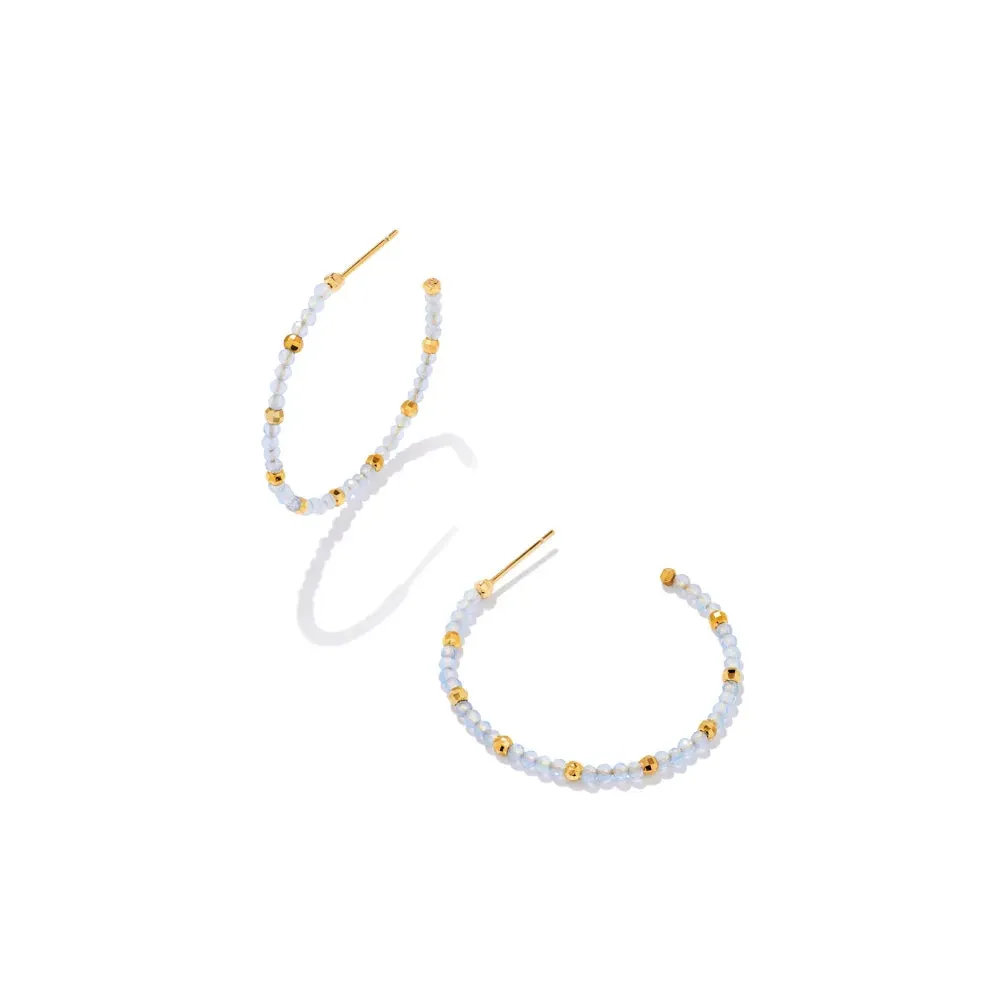 Kendra Scott Britt Thin Gold Beaded Hoop Earrings