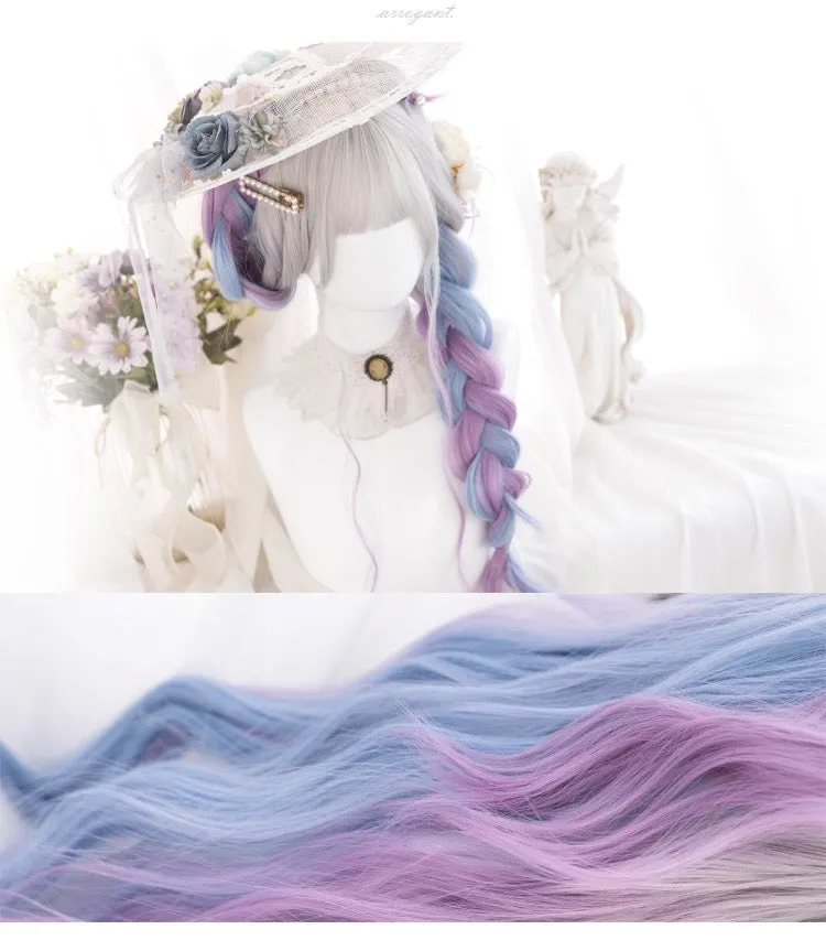 LOLITA GRAY BLUE PURPLE GRADIENT LONG CURLY WIG BY60048