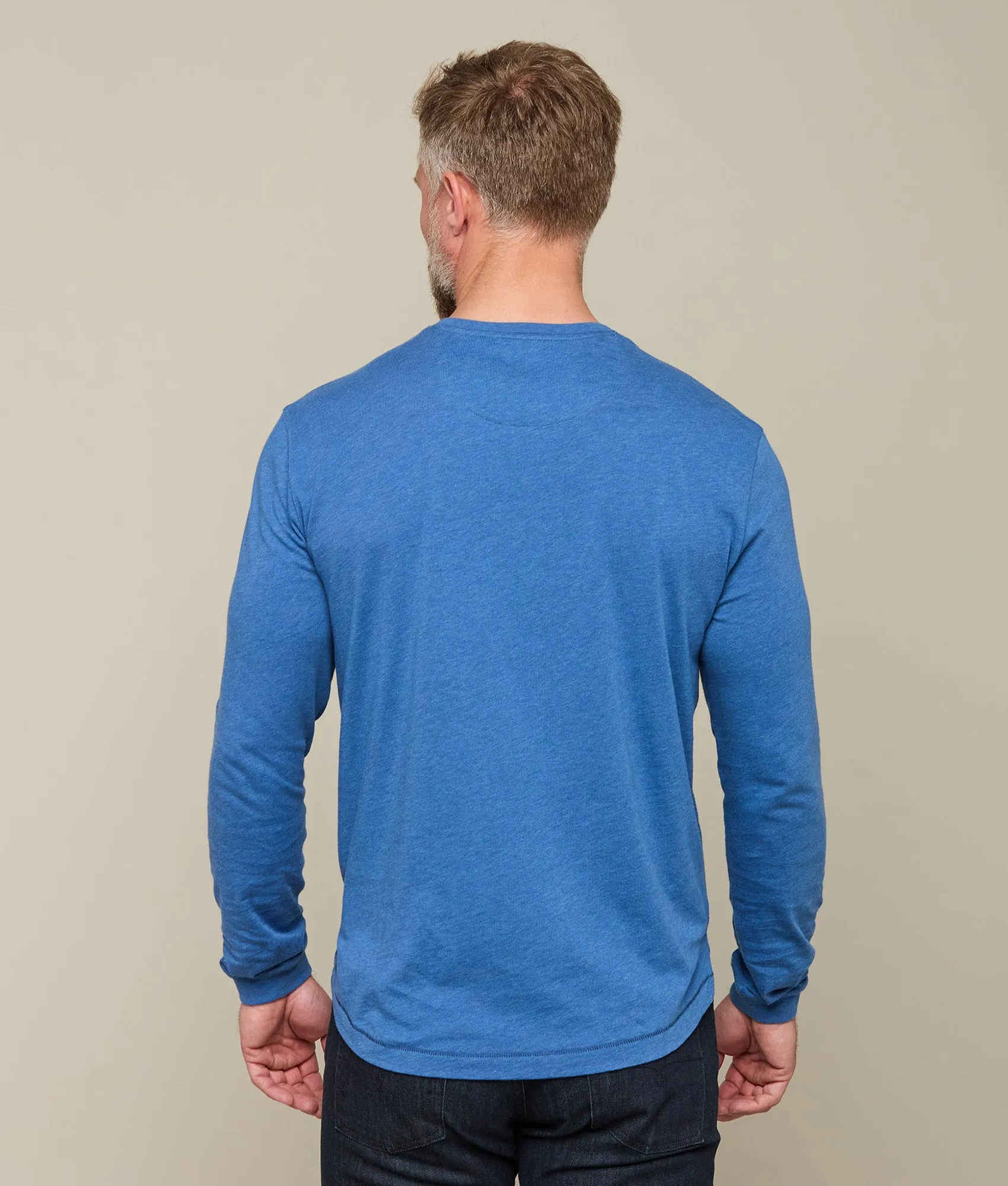 Long Sleeve Bar Stitch Tee :: Blue