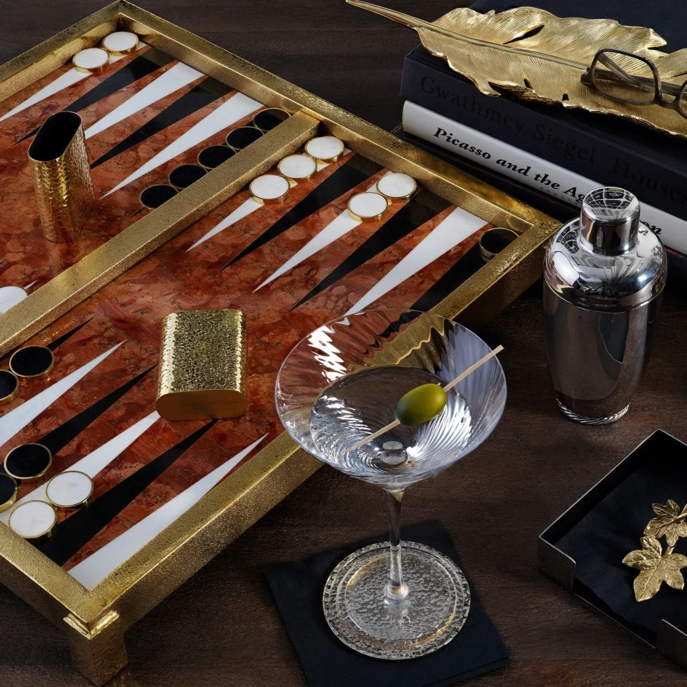 Marble Backgammon Set