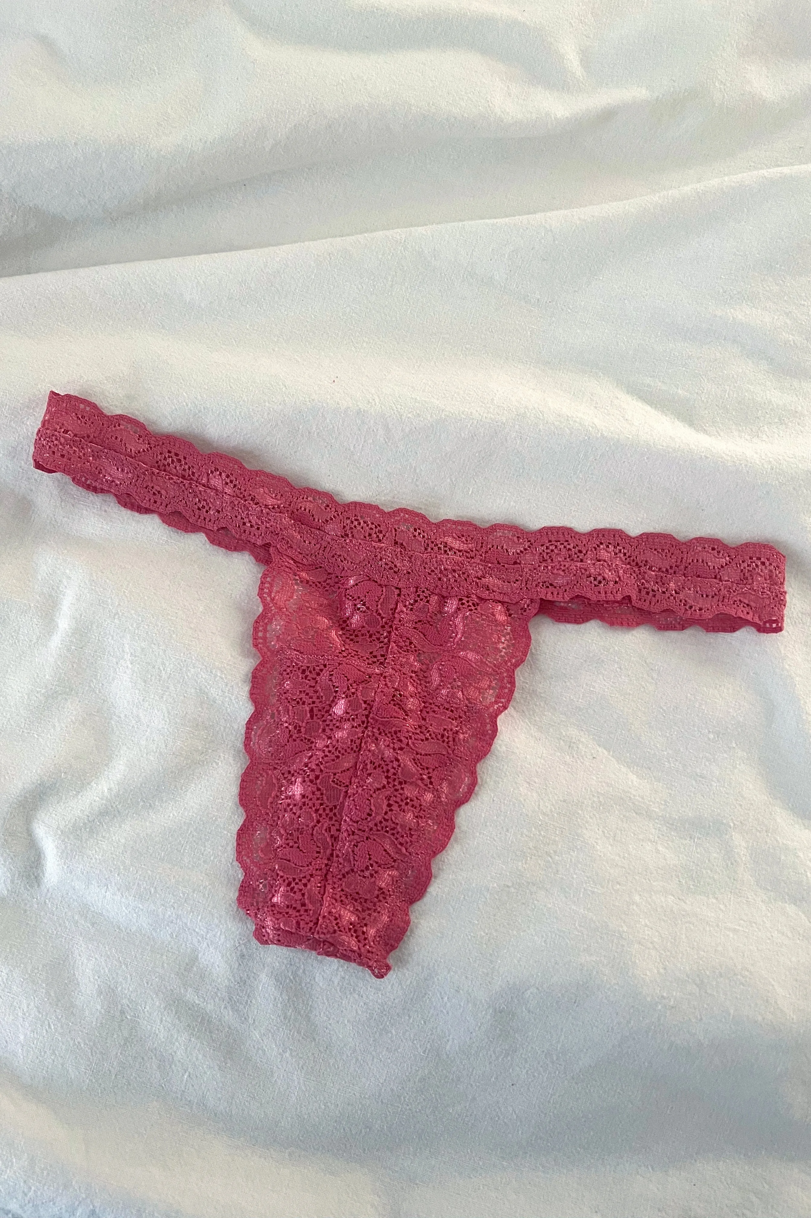 Miranda Thong in Pink Lace