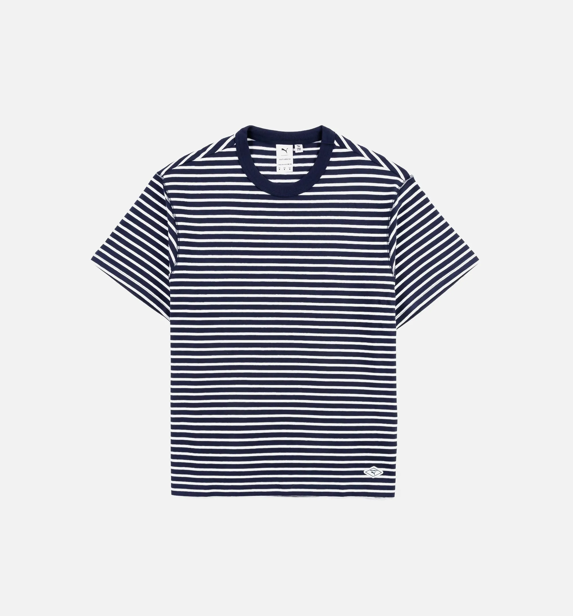 Nanamica Striped Mens Short Sleeve Shirt - Navy