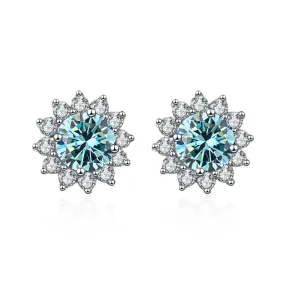 S925 Halo Sun Stud Earrings