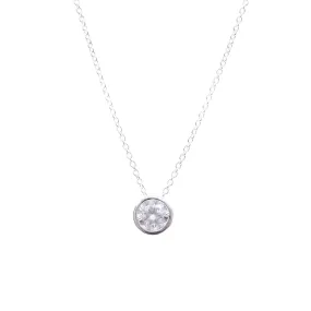 STERLING SILVER BEZEL-SET ROUND MOISSANITE SOLITAIRE NECKLACE