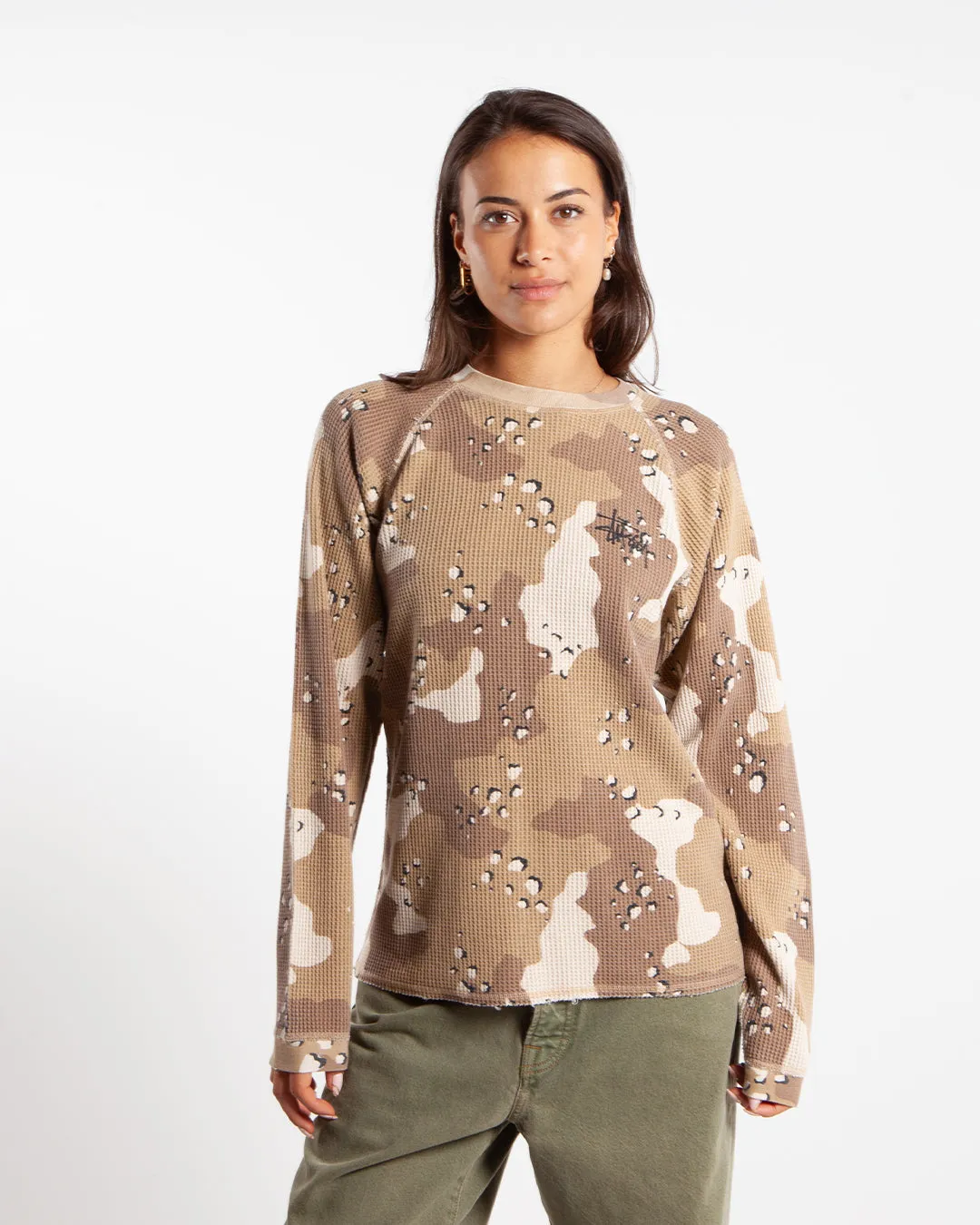 Stüssy Raglan Thermal Basic Stock Desert Camo