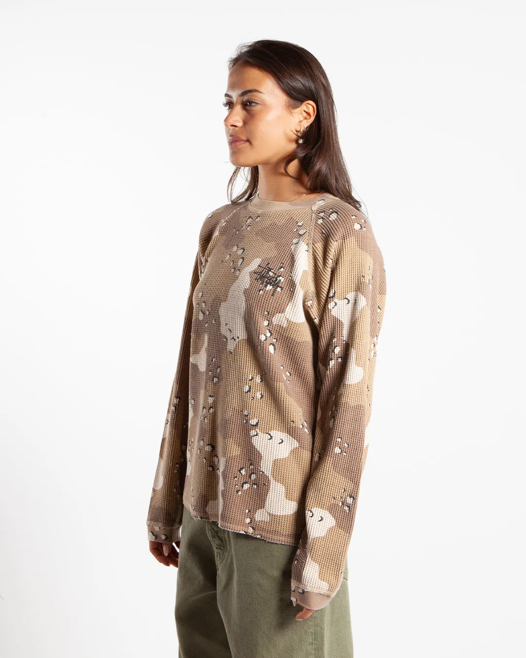 Stüssy Raglan Thermal Basic Stock Desert Camo