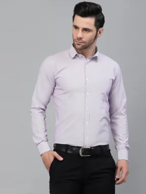 Style Quotient Men Lilac Pencil Striped Polycotton Regular Fit Formal  Shirt