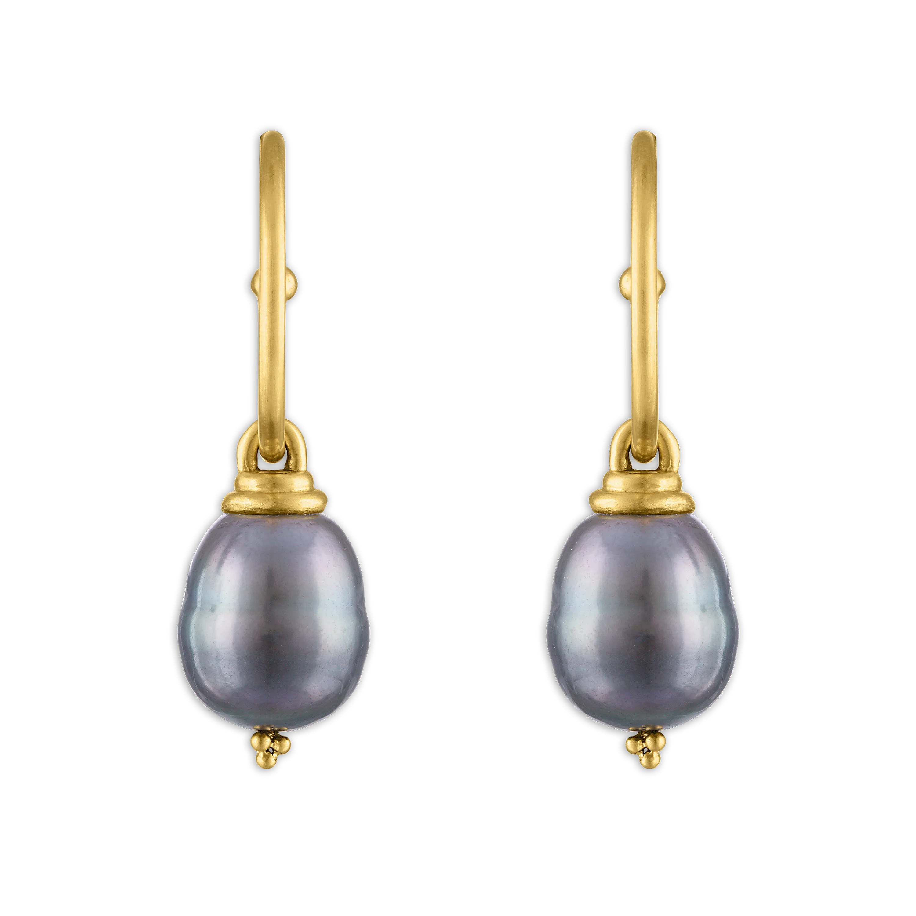 Tahitian Pearl Hoop and Hook Earrings